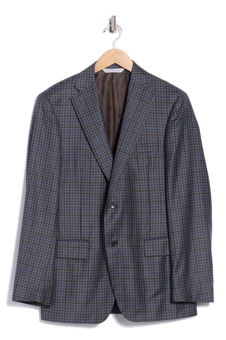 Check Wool Sport Coat, Alternate, color, MID GREY