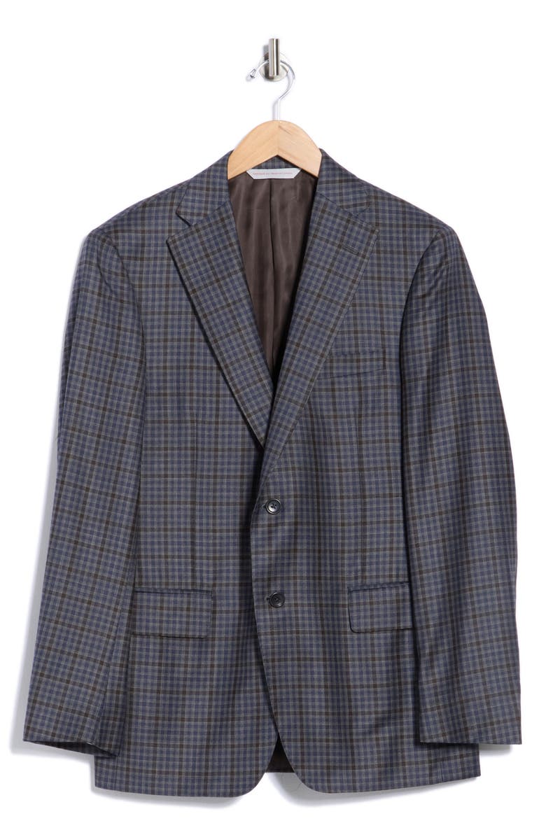 Samuelsohn Check Wool Sport Coat, Alternate, color, Mid Grey