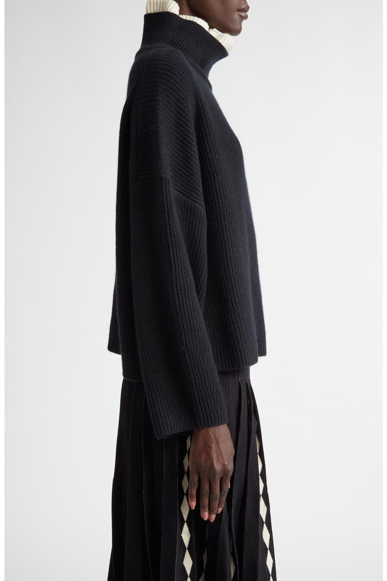 Zoppez Layered Mock Neck Cashmere Sweater, Alternate, color, 000001 BLACK