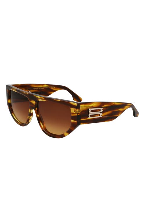 VICTORIA BECKHAM VICTORIA BECKHAM B-BUCKLE 55MM MODIFIED RECTANGULAR SUNGLASSES 