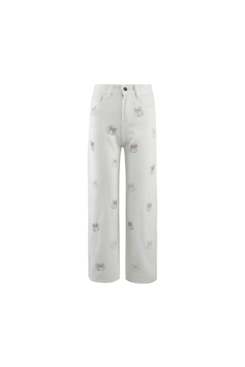 Crystal Rainbow Bows Jeans, Main, color, RAINBOW