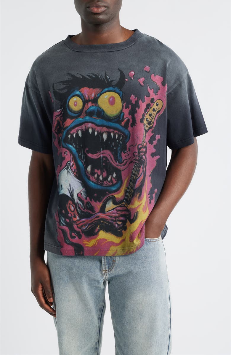 Rolling Loud Vortex Tour Cotton Graphic T-Shirt, Main, color, Washed Black