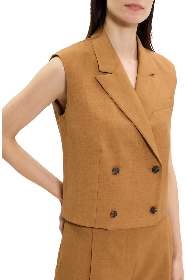 Double Breasted Crop Vest, Alternate, color, COPPER
