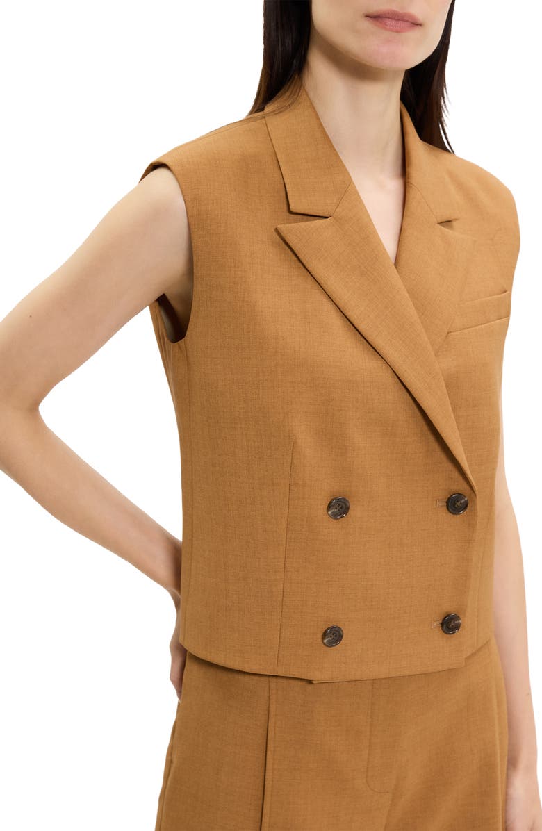 Theory Double Breasted Crop Vest, Alternate, color, Copper