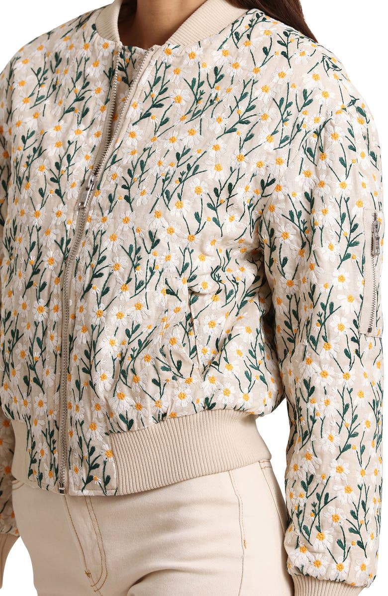 Avec Les Filles Embroidered Oversize Bomber Jacket, Alternate, color,