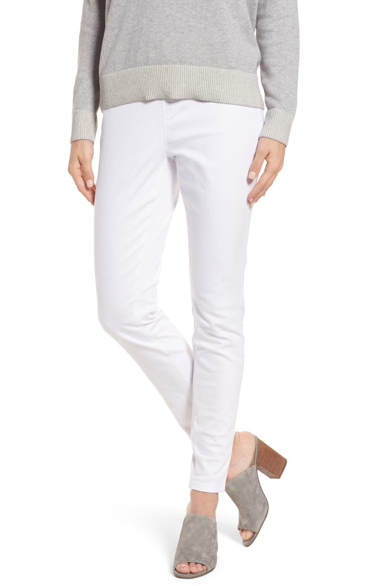 Stretch Organic Cotton Denim Skinny Pants, Main, color, WHITE