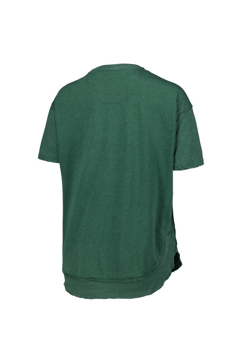 Women's Pressbox Heather Green Michigan State Spartans Arch Poncho T-Shirt, Alternate, color, Heather Green