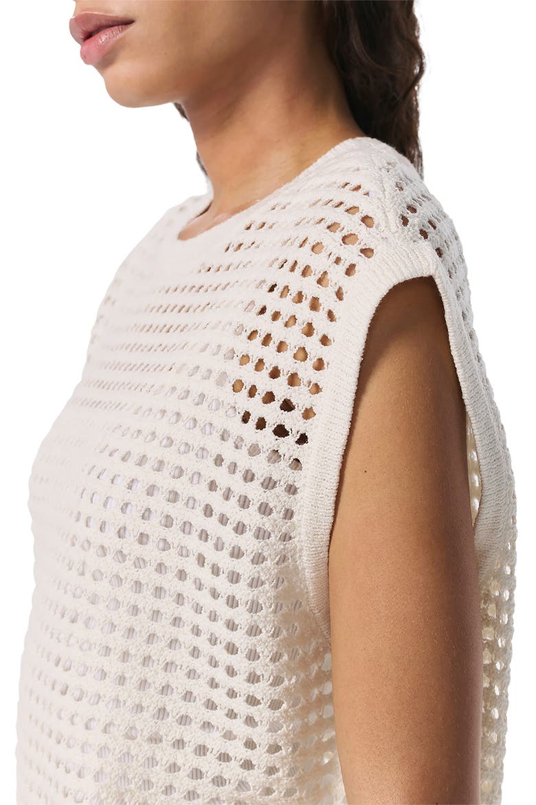 Ezra Open Stitch Sweater Vest, Alternate, color, WHITE