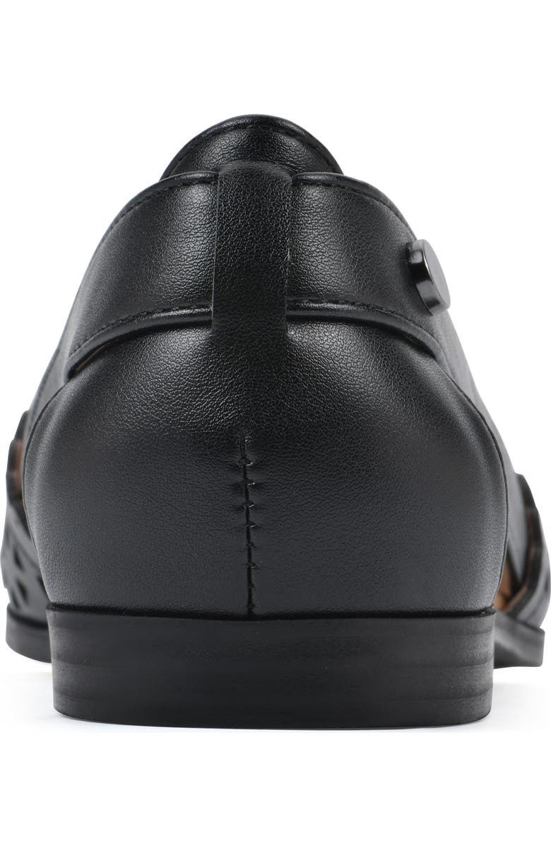 White Mountain Footwear Nobler Laser Cut Sandal, Alternate, color, Black/ Smooth