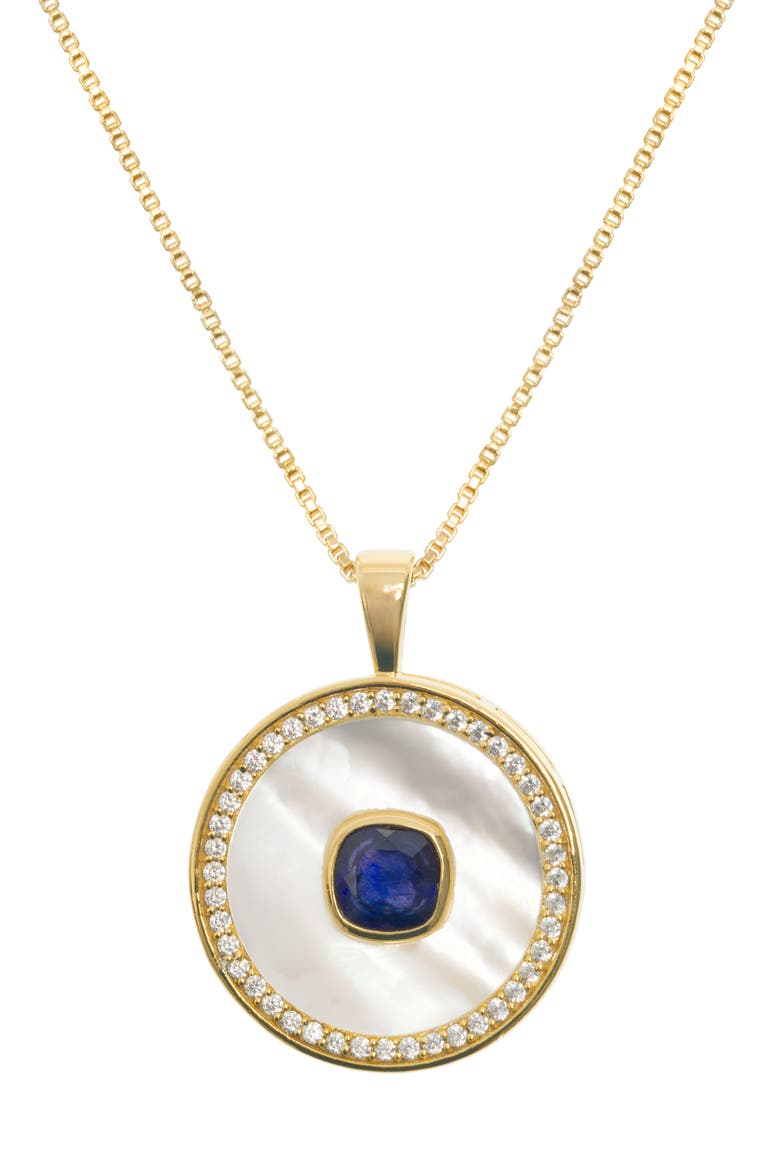 Sapphire Mother Of Pearl Necklace, Main, color, Sapphire