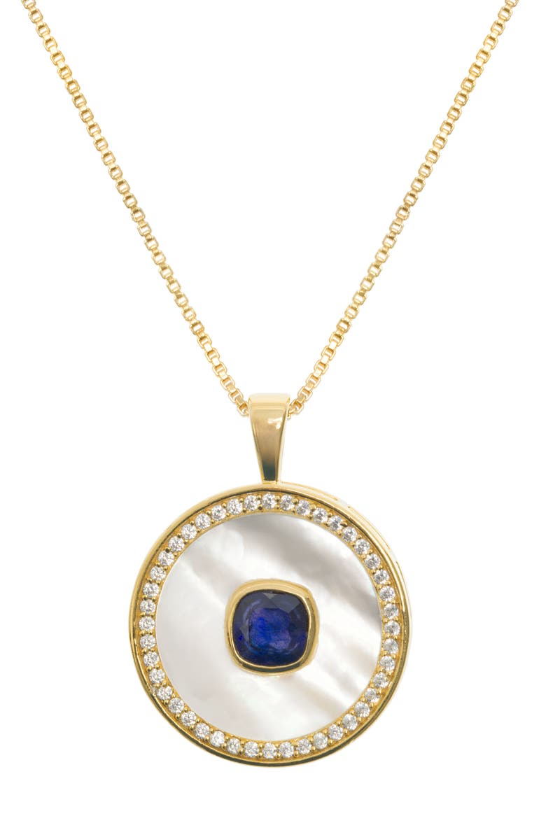 Freya Rose Sapphire Mother Of Pearl Necklace, Main, color, Sapphire