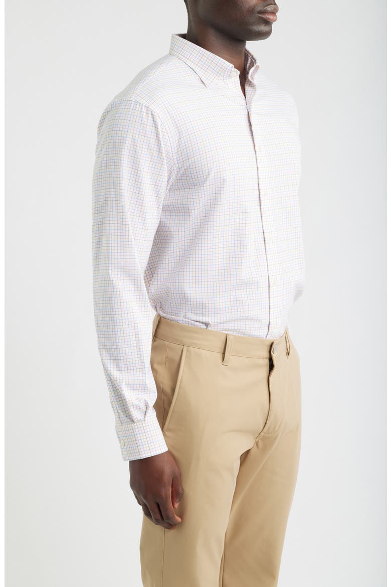 Bluffton Everyday Performance Pin Pane Button-Up Shirt, Alternate, color, PUNCH