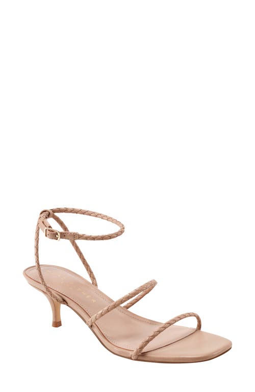 Marc Fisher Ltd Beylee Ankle Strap Kitten Heel Sandal In Medium Natural