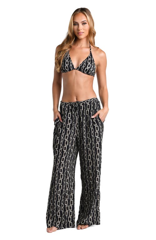 L Agence L'agence Geraldine Geo Cover-up Pants In Black