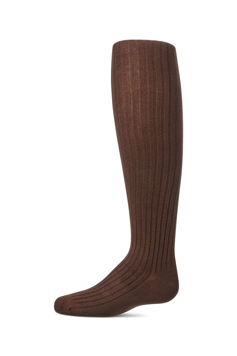 Kid's Ribbed Cotton Sweater Tights, Main, color, Cocoa