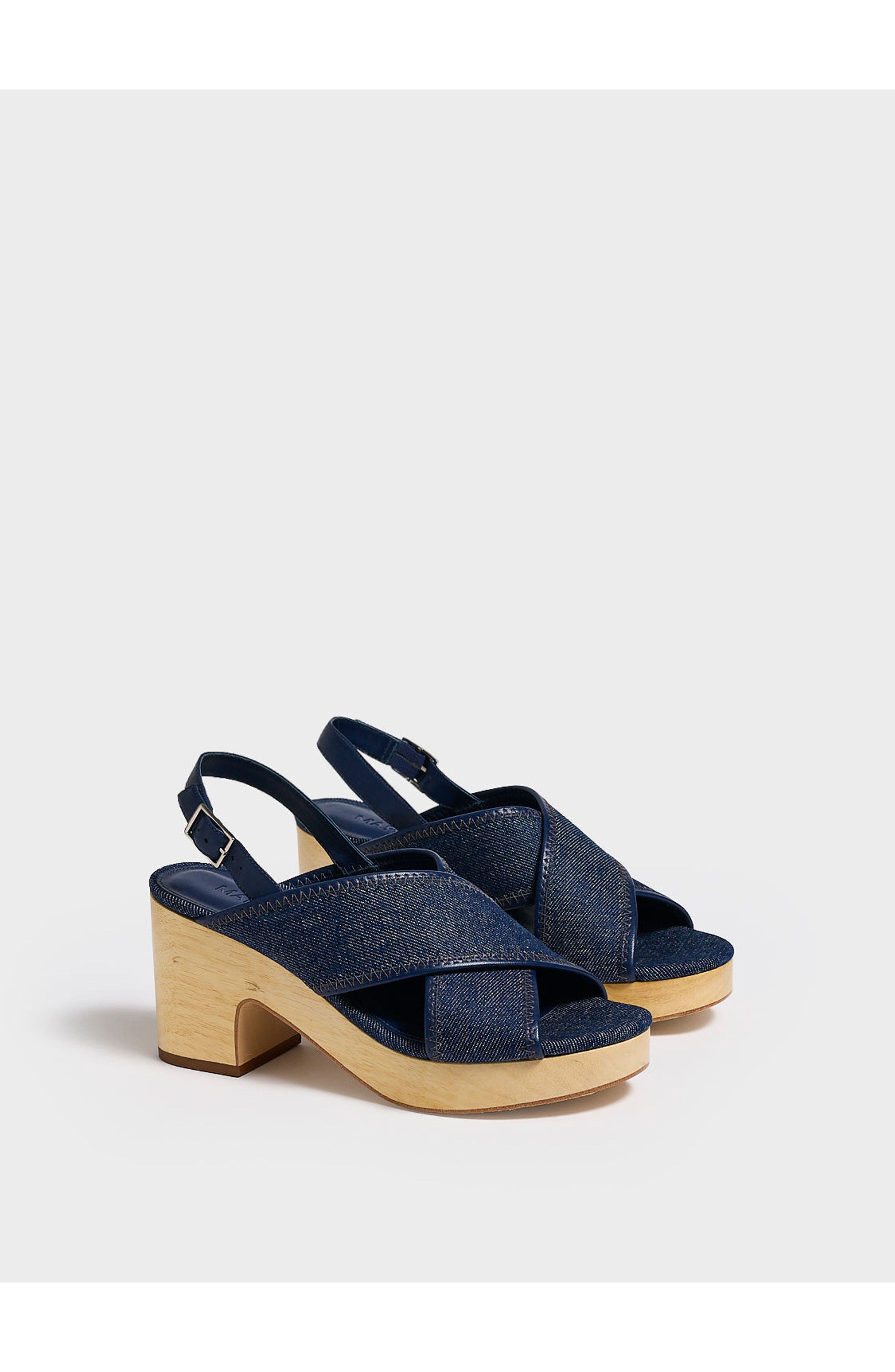 MARION PARKE Avery Platform | Denim, Alternate, color, Navy Denim