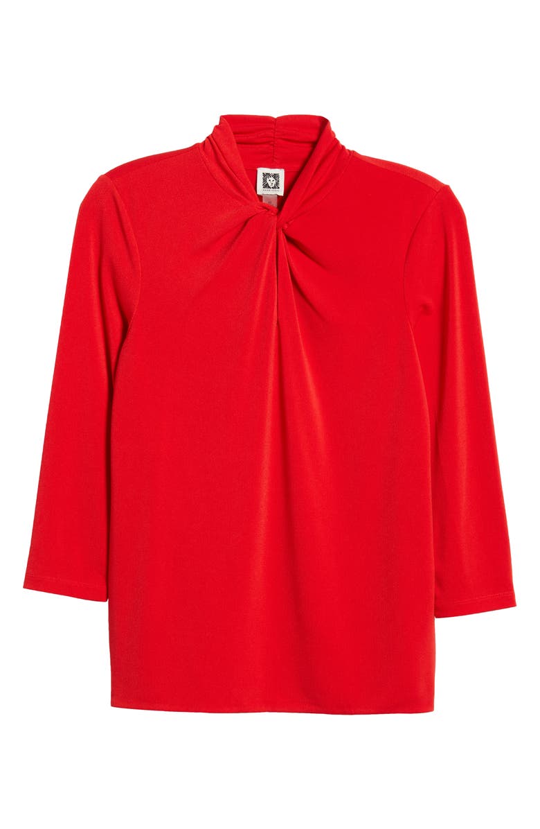 Anne Klein Twist Neck Keyhole Top, Alternate, color, Poppy