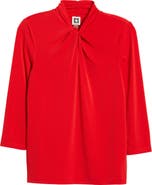 Anne Klein Twist Neck Keyhole Top