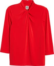Anne Klein Twist Neck Keyhole Top