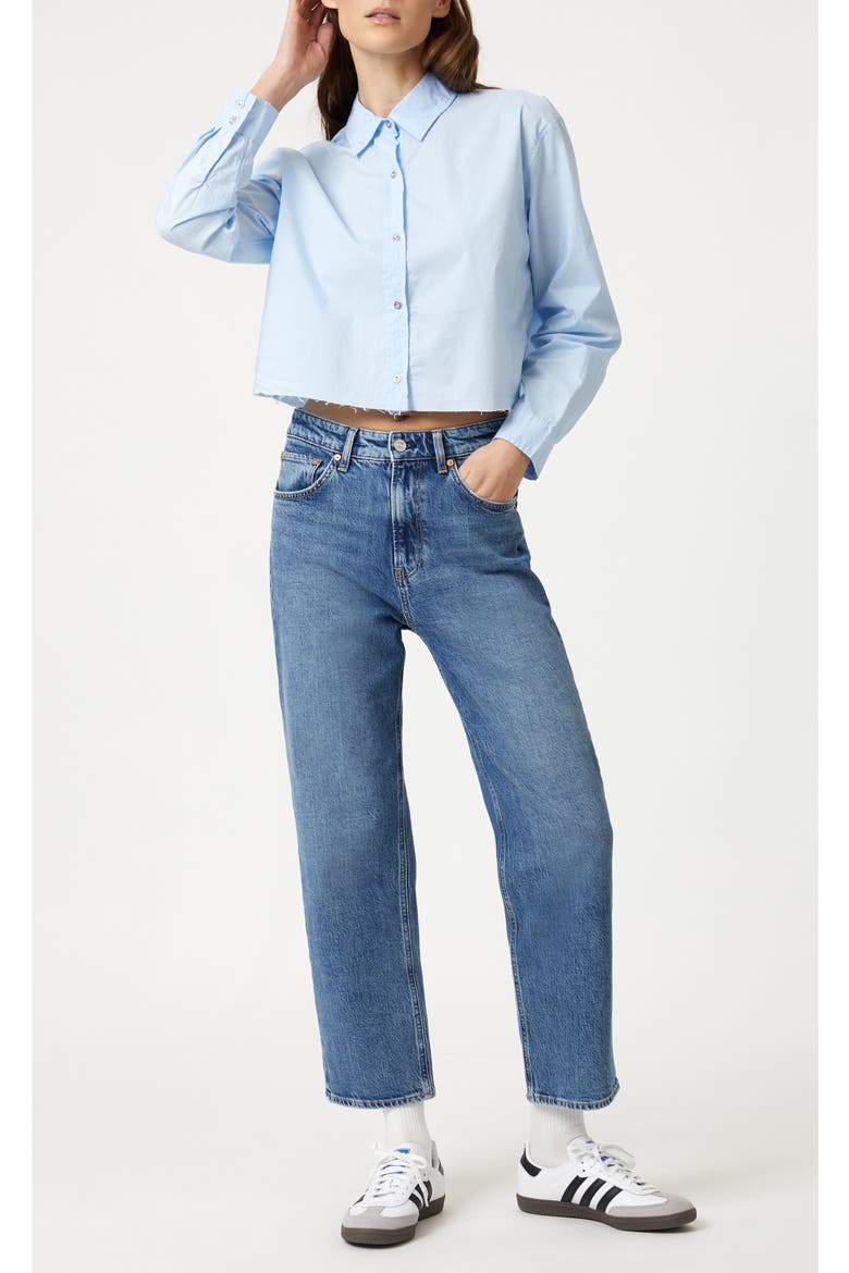 Kentucky Raw Hem Cotton Button-Up Shirt, Alternate, color, KENTUCKY BLUE