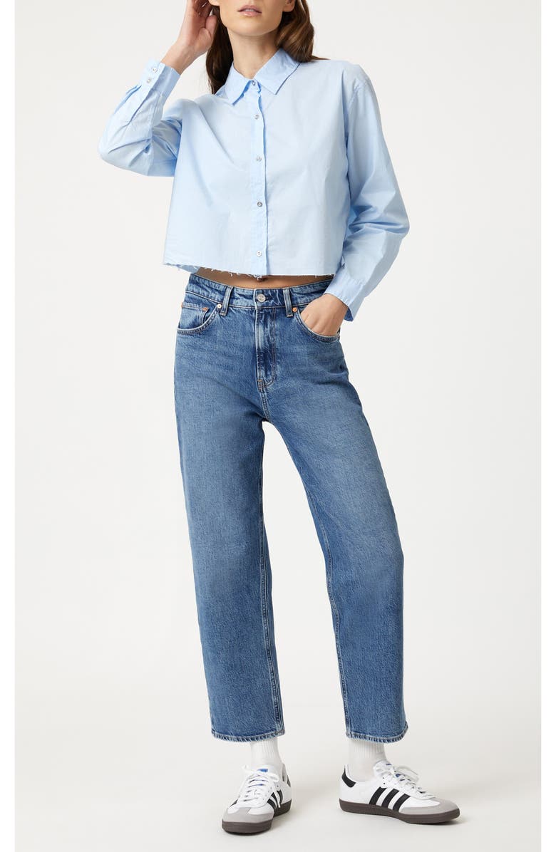 Mavi Jeans Kentucky Raw Hem Cotton Button-Up Shirt, Alternate, color, Kentucky Blue