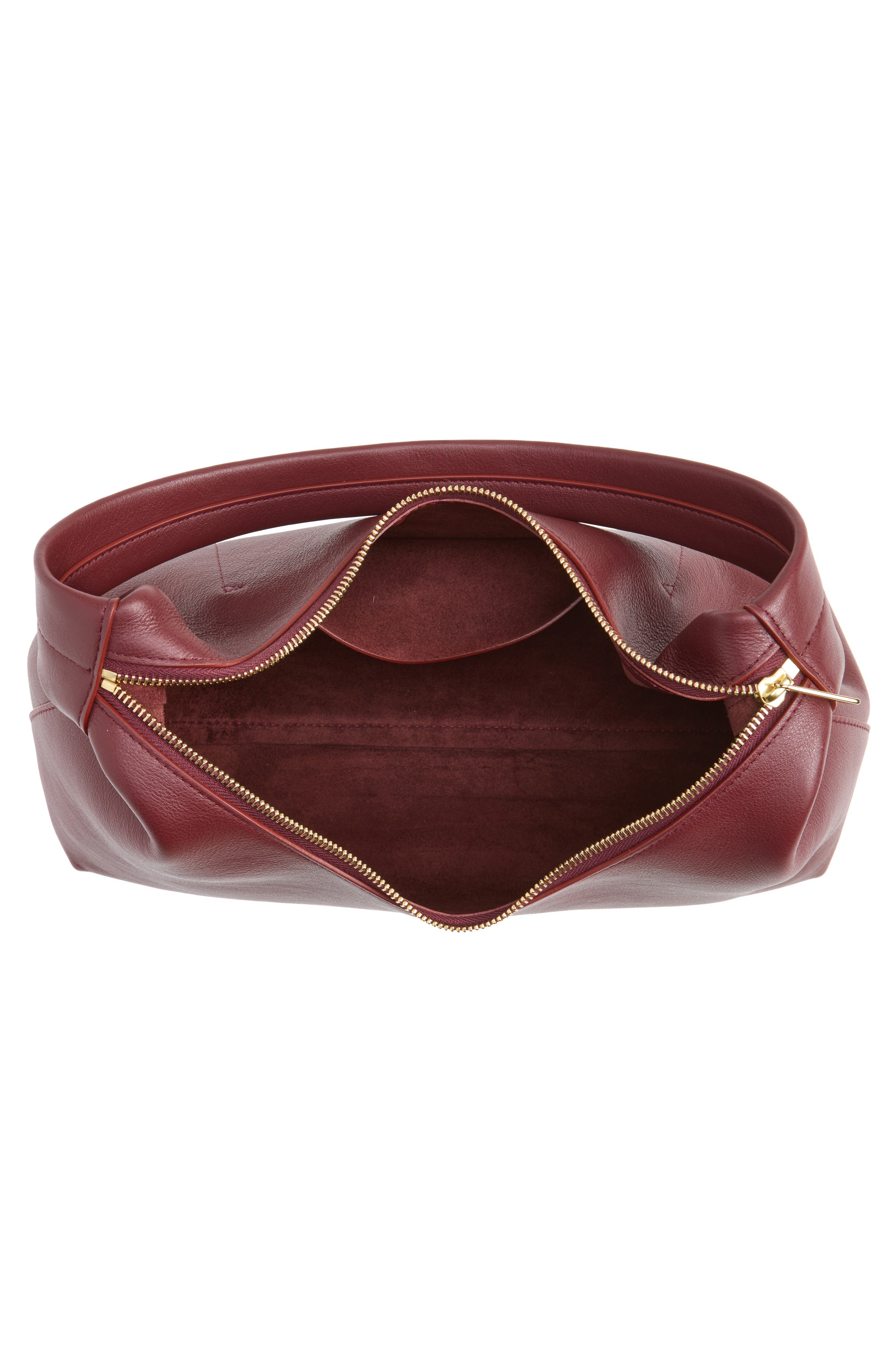 Candy Baguette Leather Shoulder Bag, Alternate, color, CLARET