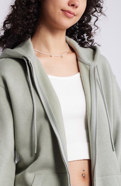 Bp. Oversize Zip Fleece Hoodie In Green