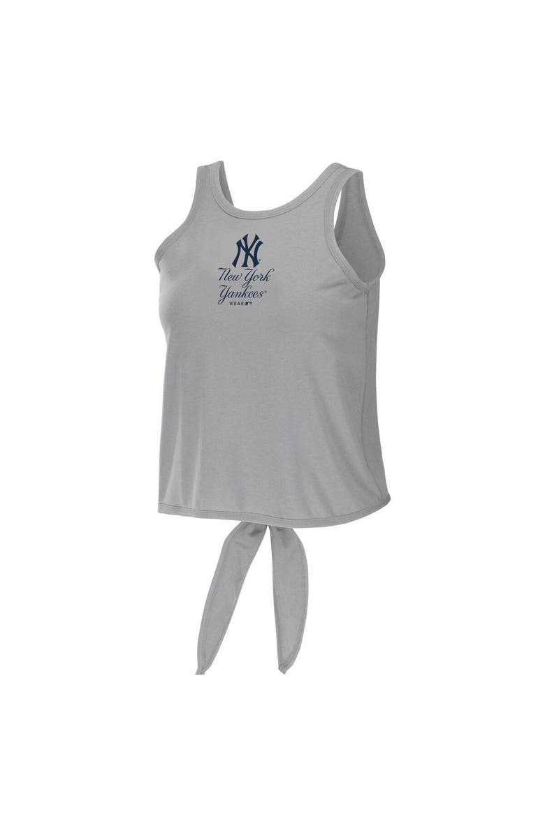 WEAR by Erin Andrews Women's WEAR by Erin Andrews Gray New York Yankees Open Back Twist Tie Tank Top, Alternate, color, 