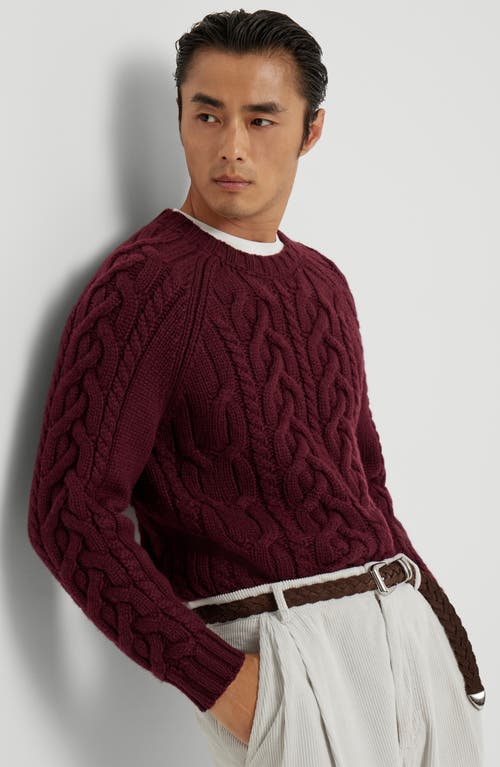 Brunello Cucinelli Cable Knit Sweater In Brown