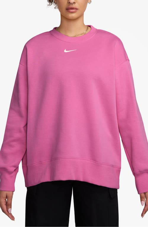 Nike Phoenix Fleece Oversize Crewneck Sweatshirt In Pink