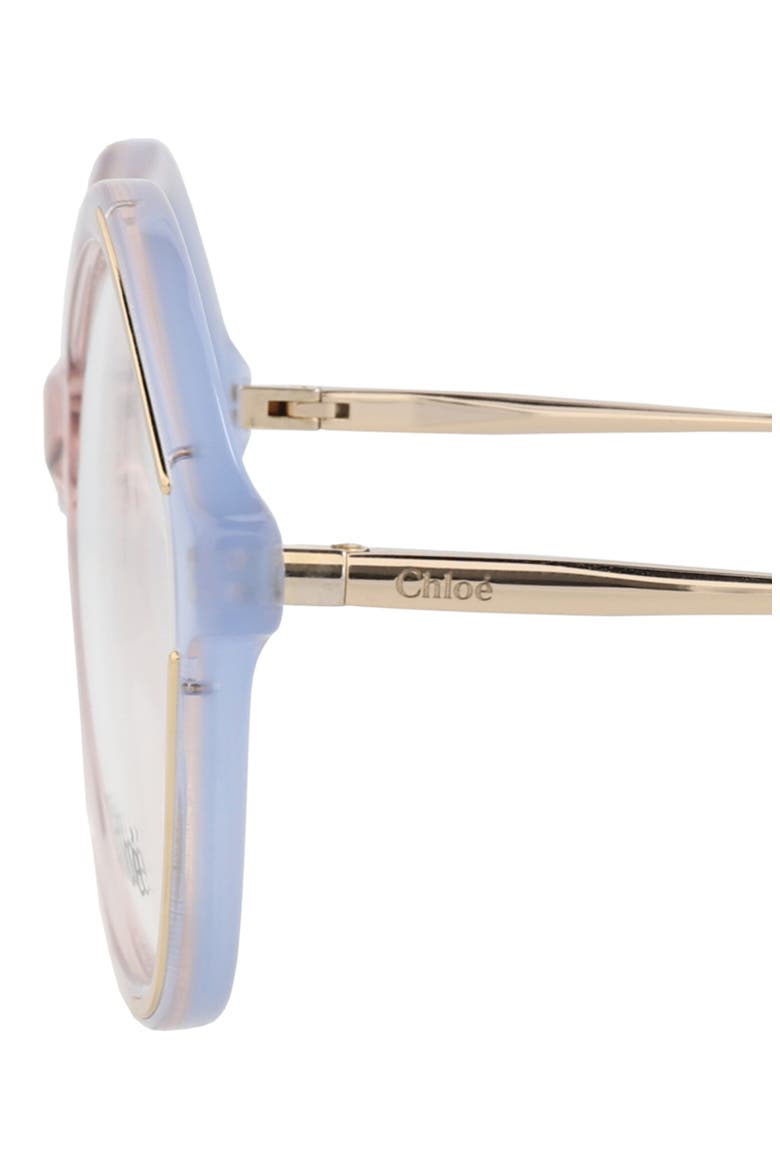 52mm Round Optical Glasses, Alternate, color, LIGHT BLUE GOLD