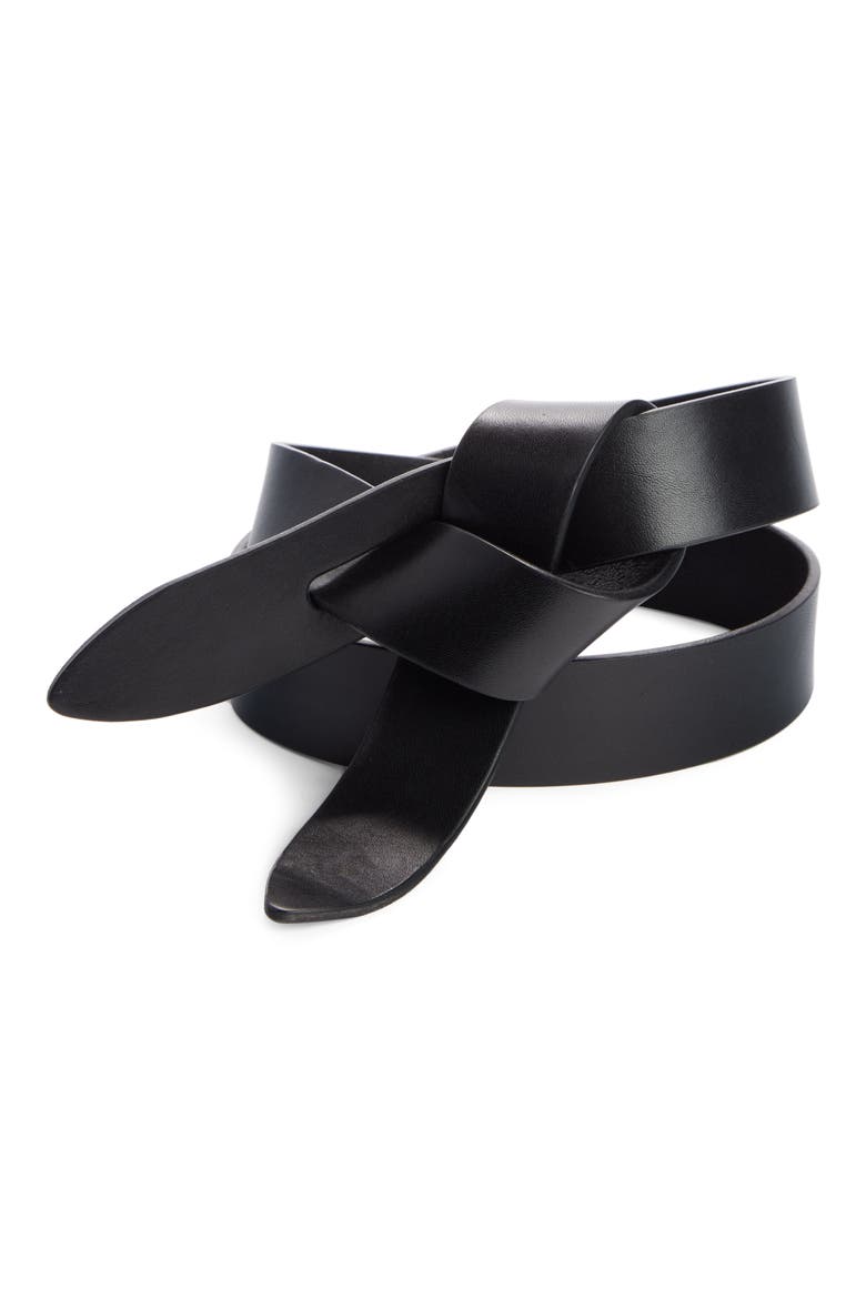 Lecce Leather Belt, Alternate, color, BLACK