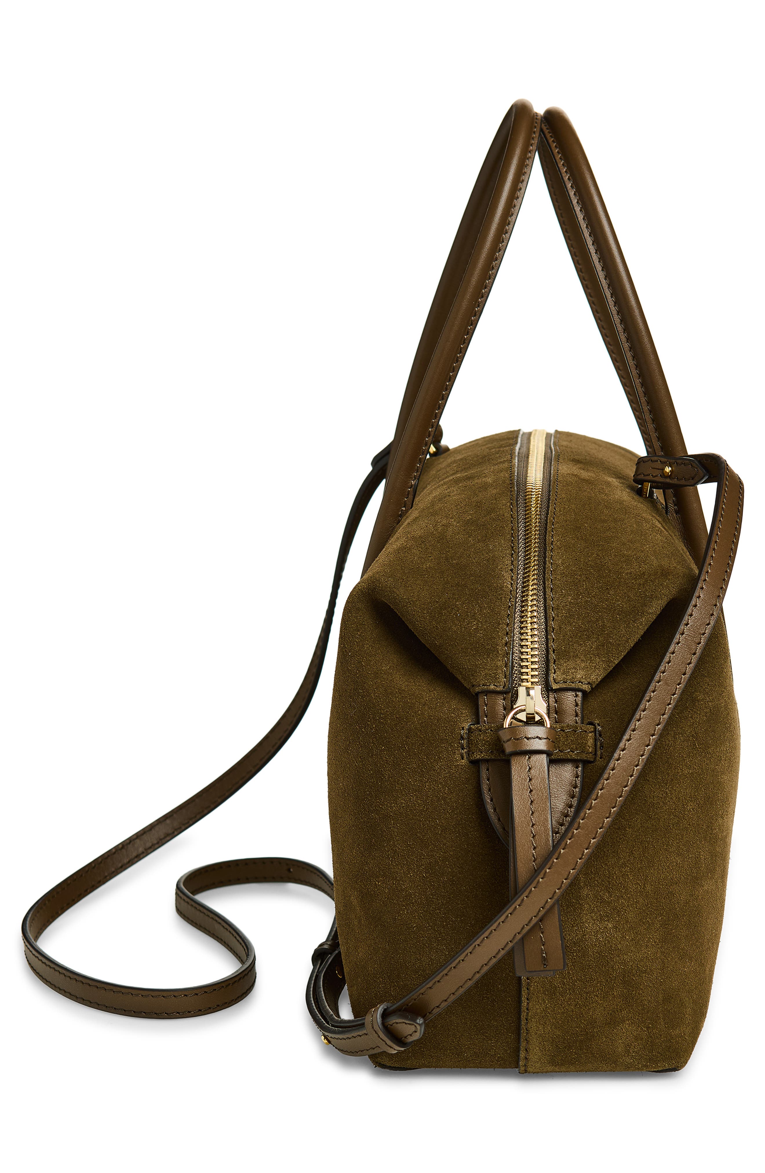 DeMellier The Midi Stockholm Suede Top Handle Bag, Alternate, color, 