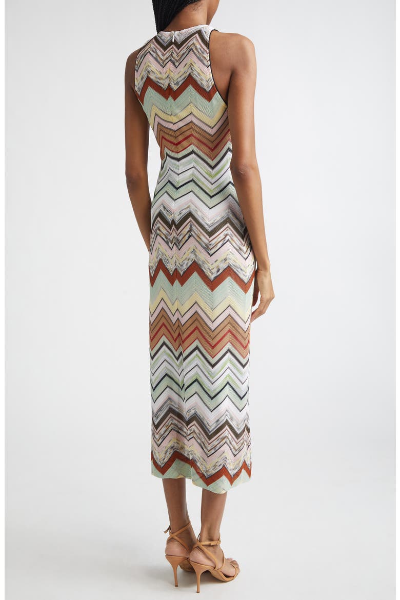 Zigzag Knit Midi Dress, Alternate, color, BEIGE ORANGE