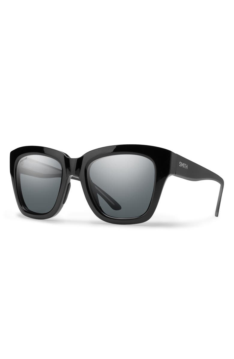 Smith Sway 52mm ChromaPop<sup>™</sup> Polarized Square Sunglasses, Alternate, color, Black / Polarized Gray