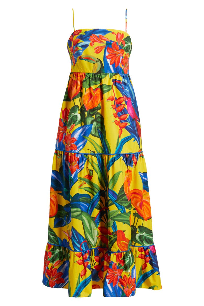 Bright Nature Maxi Sundress, Alternate, color, YELLOW