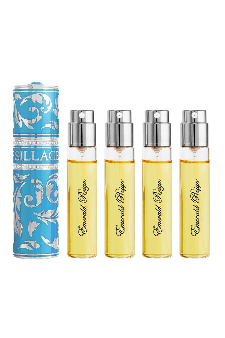 Arabesque Collection Aquamarine Travel Case & Emerald Reign Fragrance Gift Set, Main, color, NO COLOR