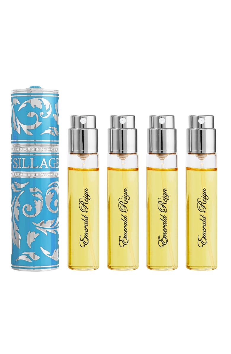 House of Sillage Arabesque Collection Aquamarine Travel Case & Emerald Reign Fragrance Gift Set, Main, color, 