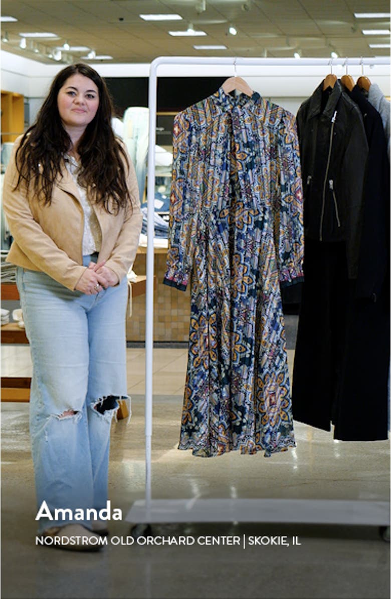 The Raquel Paisley Long Sleeve Midi Dress, sales video thumbnail