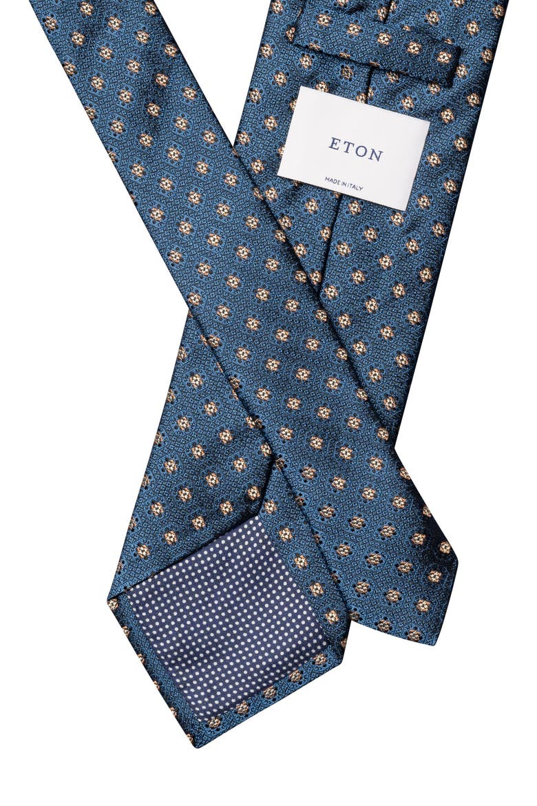 Medallion Silk Tie, Alternate, color, DARK BLUE