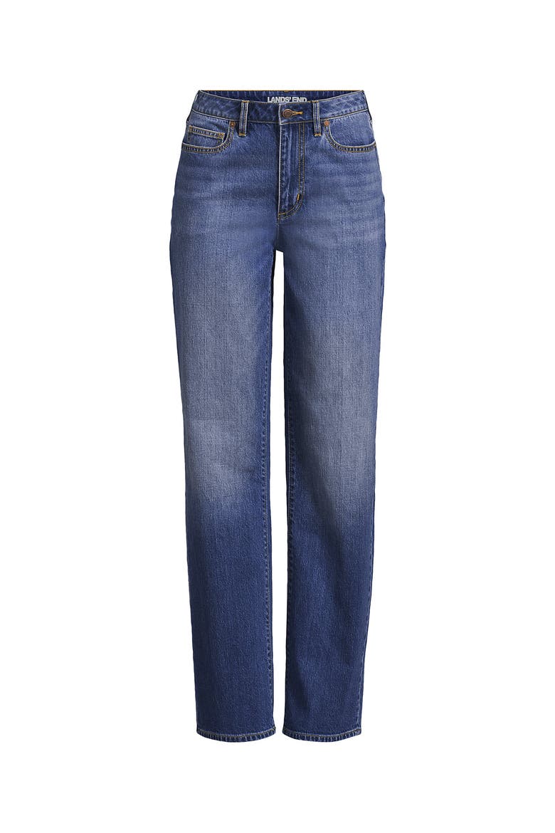 Plus Size Soft Denim Mid Rise Relaxed Straight Leg Jeans, Alternate, color, Indigo Tide Blue