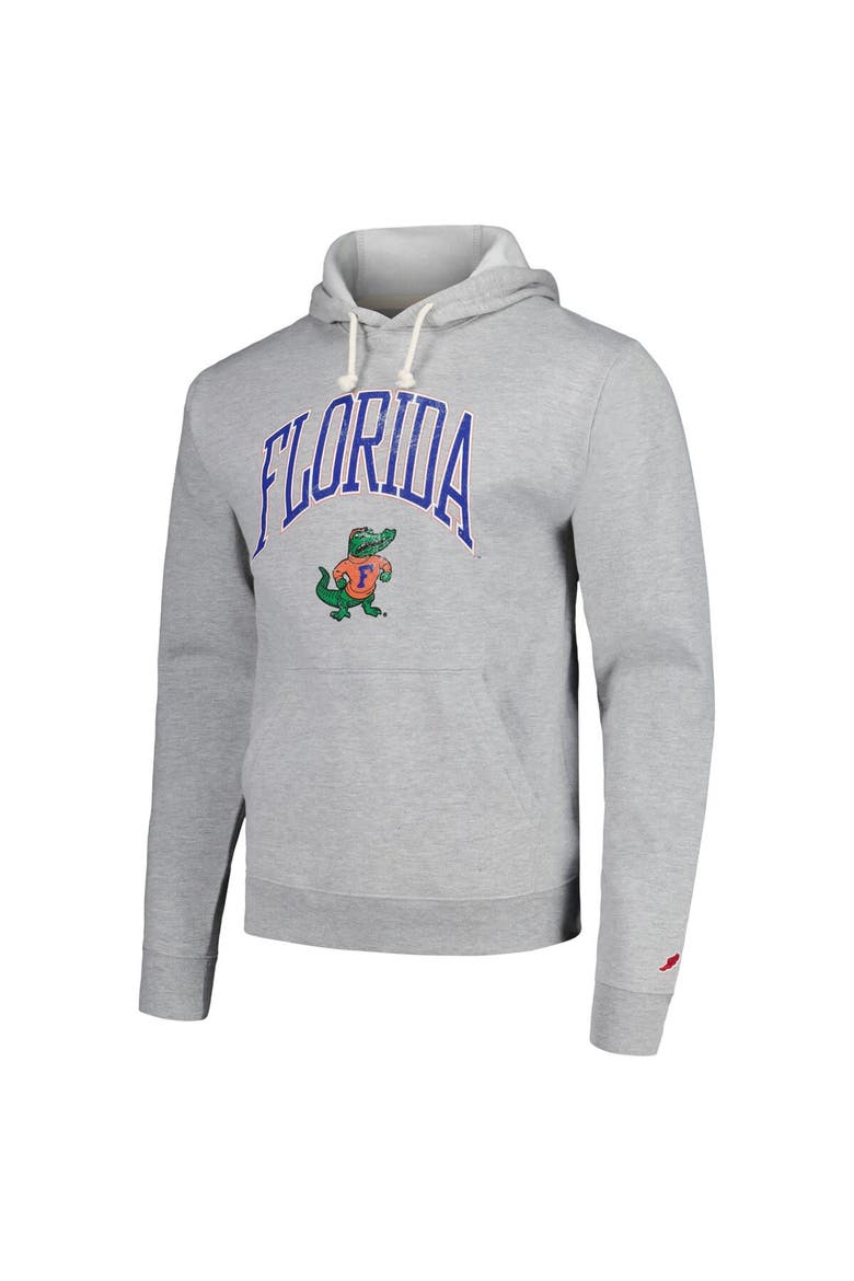 Men's League Collegiate Wear  Heather Gray Florida Gators Tall Arch Essential Pullover Hoodie, Alternate, color, Heather Gray