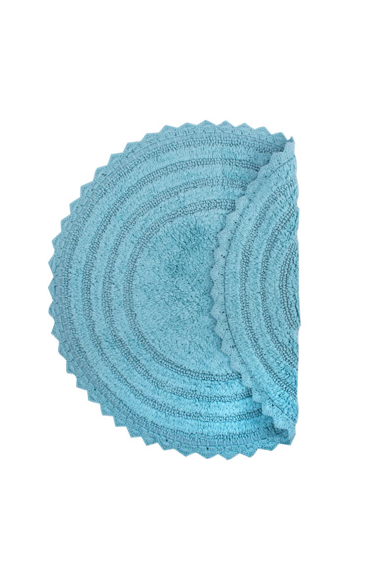 Round Crochet Bath Mat 27.5" Diameter, Alternate, color, Cameo Blue