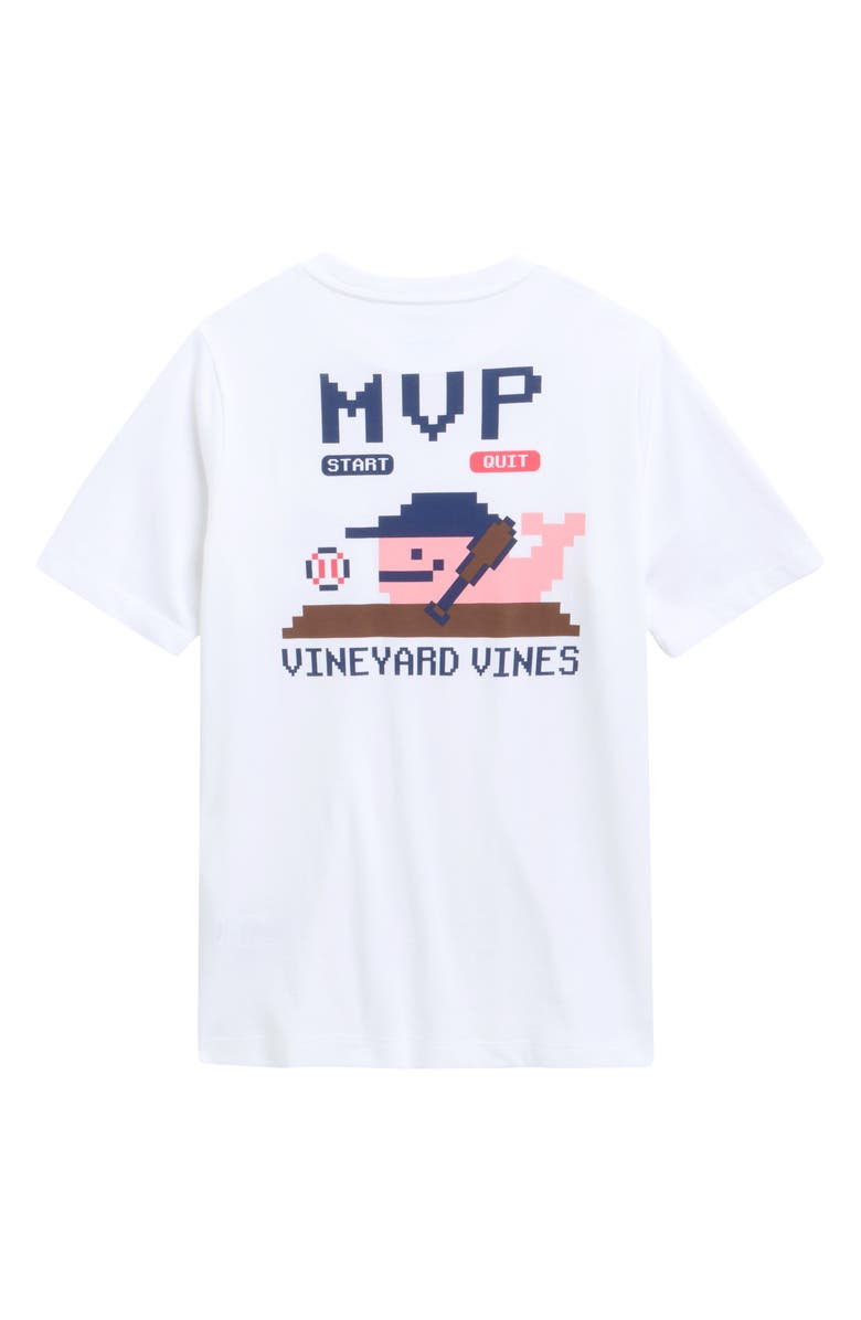vineyard vines Kids' Baseball Pixel Pocket Graphic T-Shirt, Alternate, color, White Cap