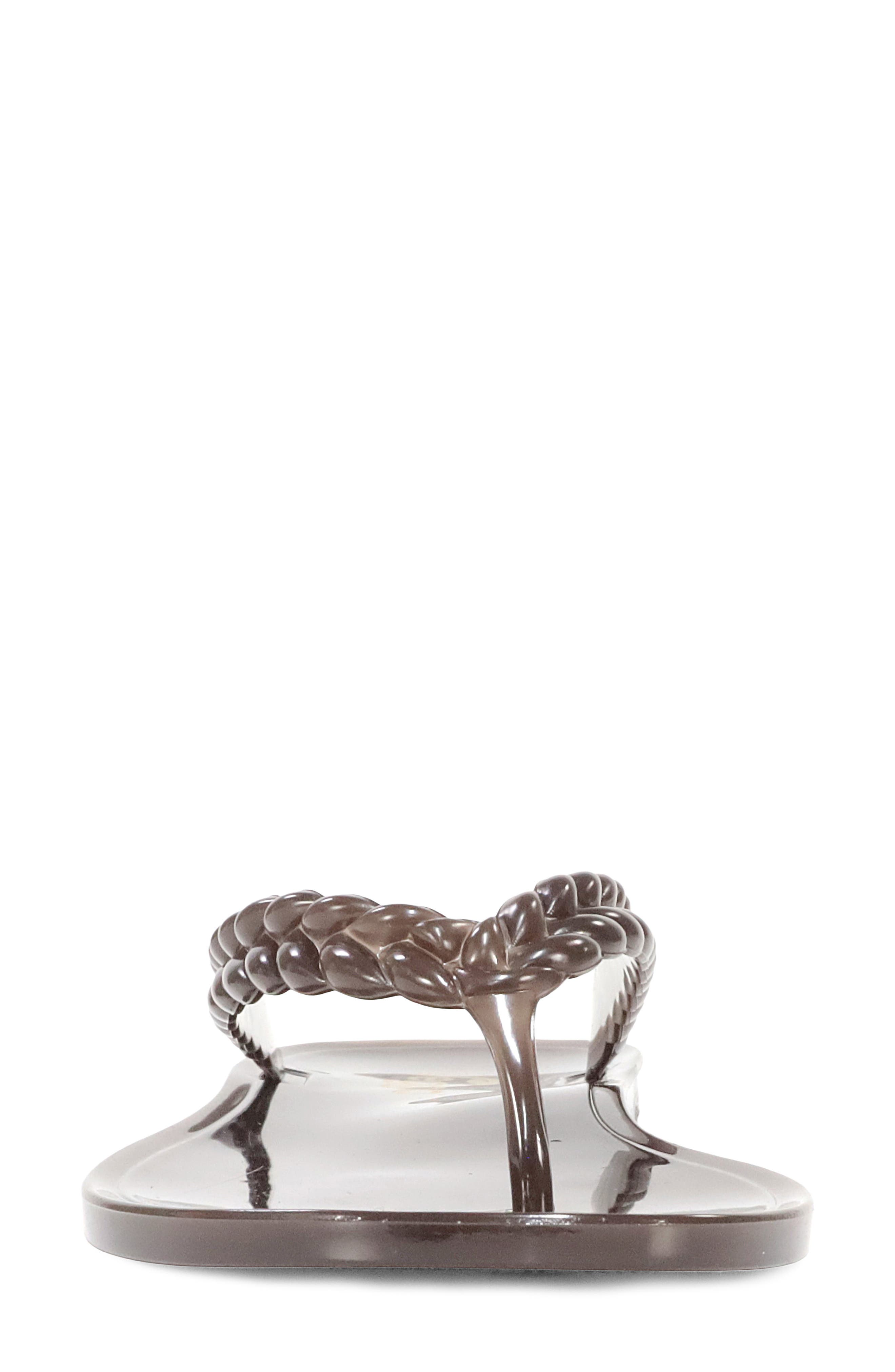 Becky Slide Sandal, Alternate, color, DARK BROWN PVC TRANSLUCENT