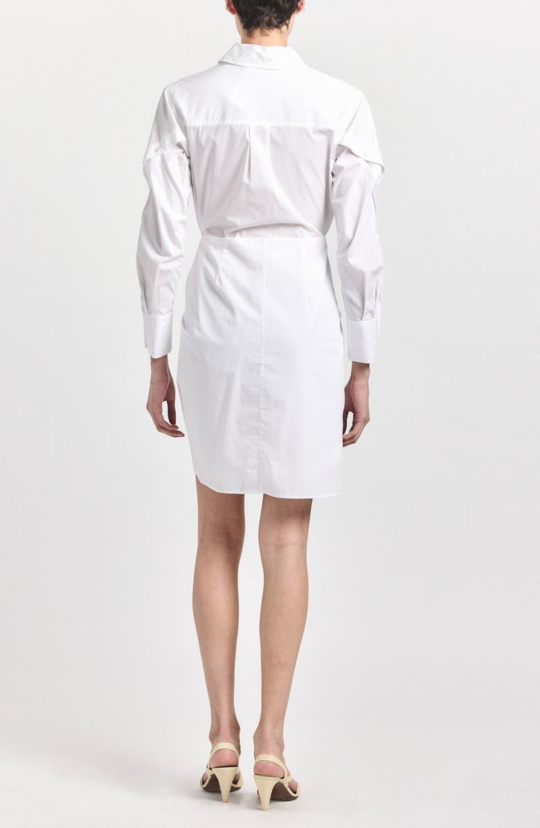Derek Lam Tie Waist Cotton Shirtdress, Alternate, color, White