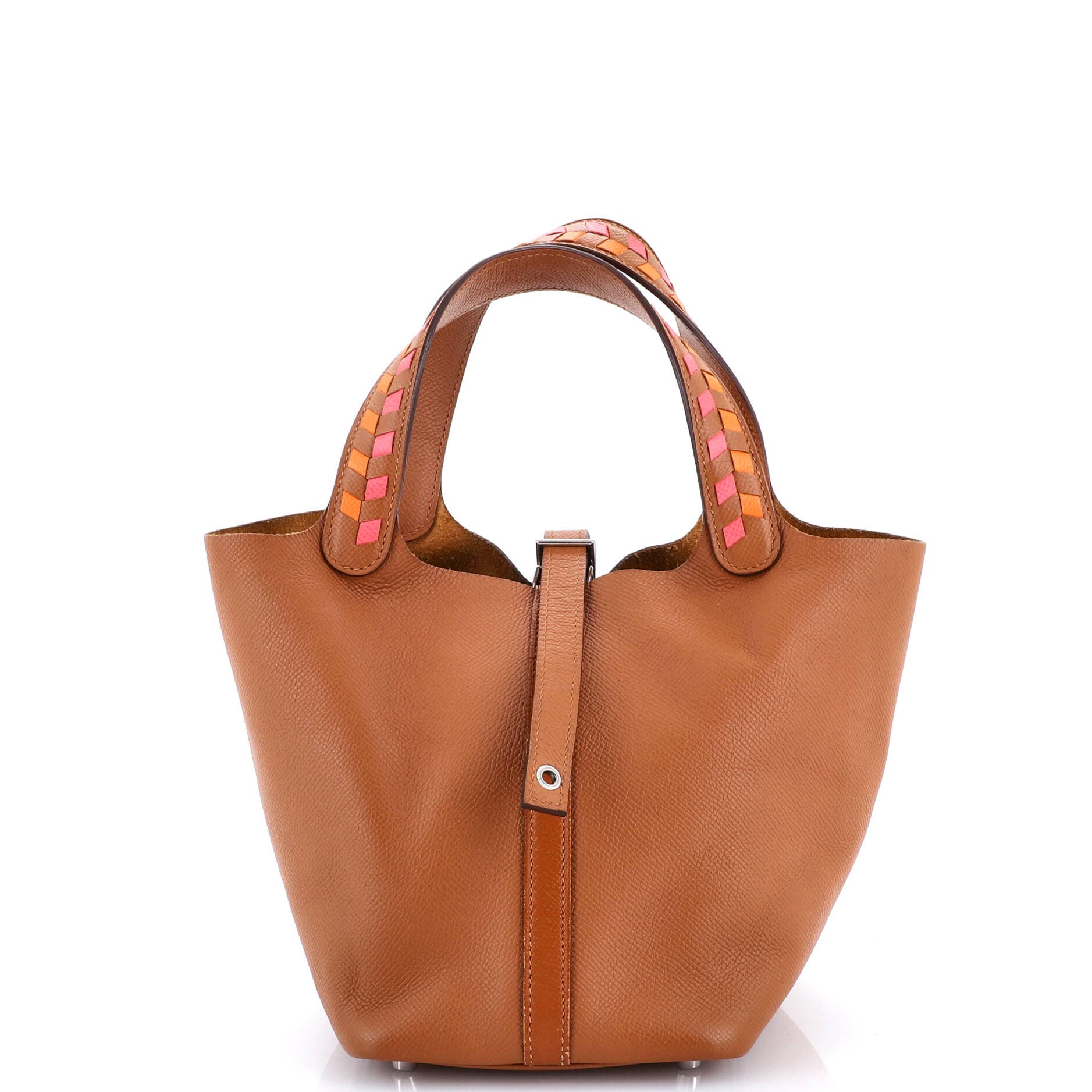 Picotin Lock Bag Tressage Epsom PM, Main, color, Brown