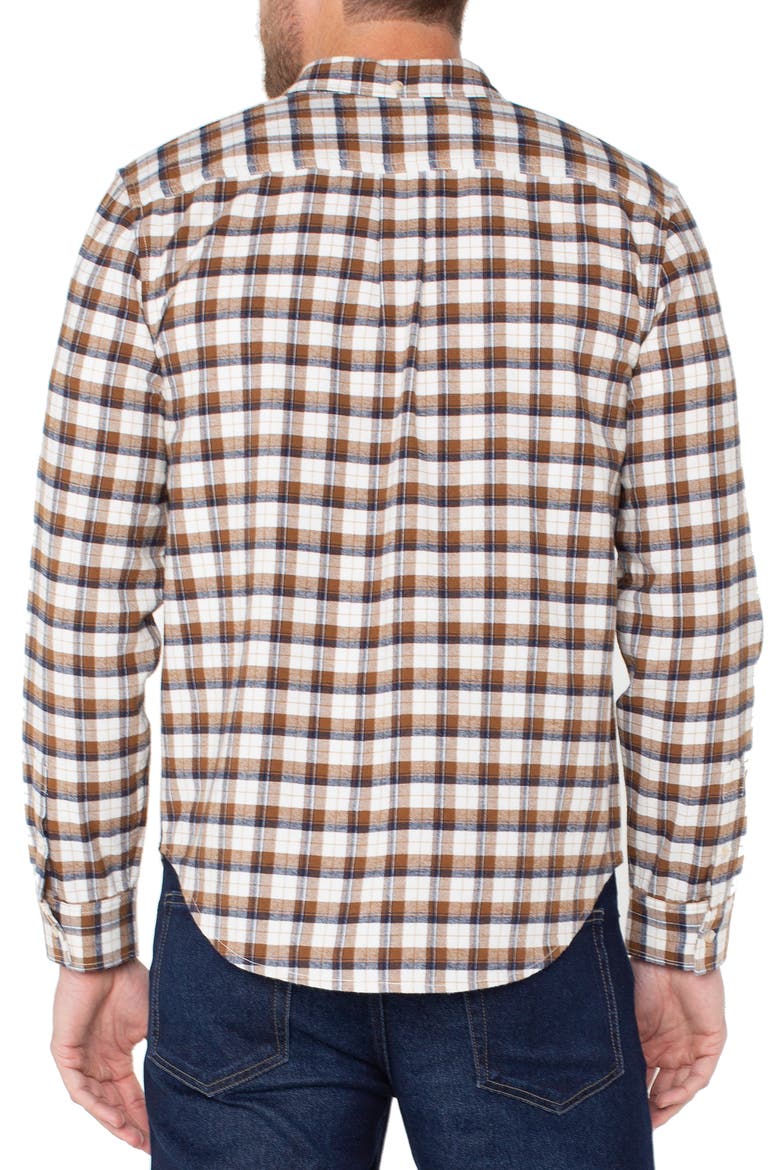 Plaid Button-Down Shirt, Alternate, color, CHESTNUT/ NAVY MULTI