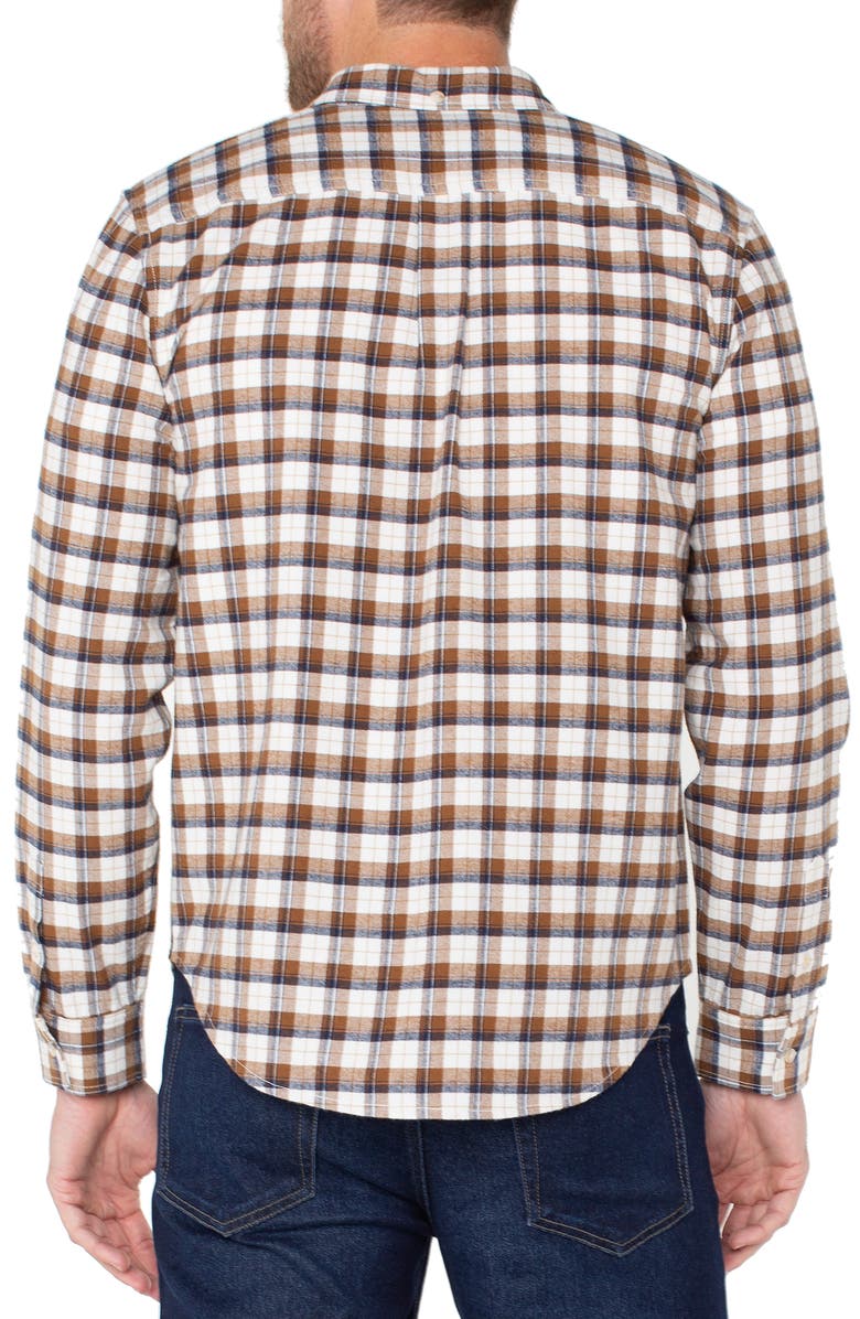 Liverpool Plaid Button-Down Shirt, Alternate, color, Chestnut/ Navy Multi
