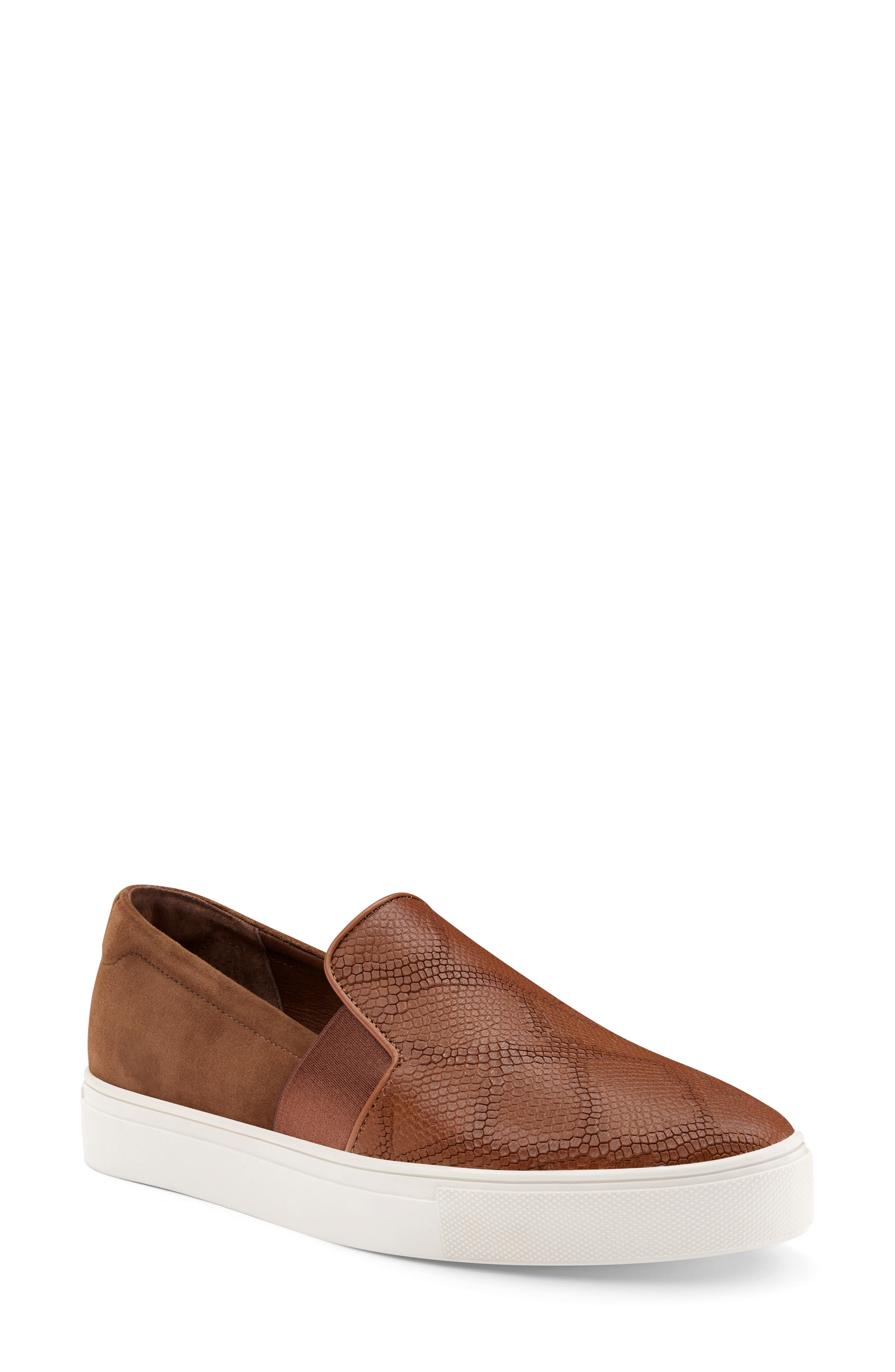 The Swift Sneakers Leather Side, Main, color, COGNAC EMBOSSED LEATHER